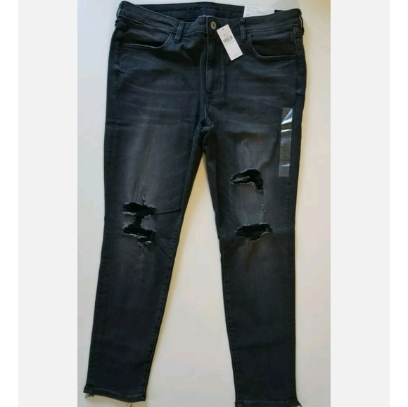 American Eagle Women's Black Faded Stretch Jegging - Picture 2 of 12